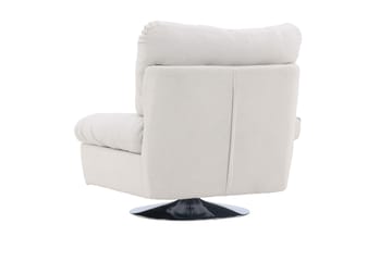 Florens Modern Oval Fåtölj i Tyg med Metallunderrede - Offwhite - Möbler - Fåtölj & stolar - Fåtölj