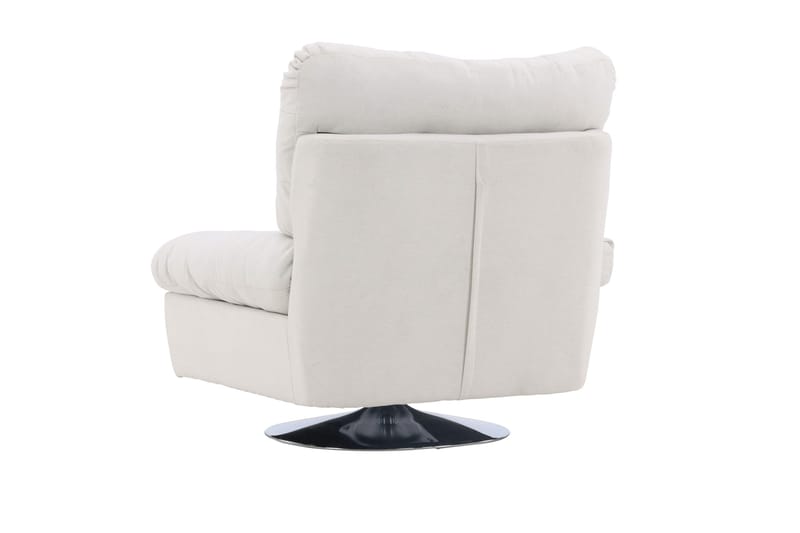 Florens Modern Oval Fåtölj i Tyg med Metallunderrede - Offwhite - Möbler - Fåtölj & stolar - Fåtölj