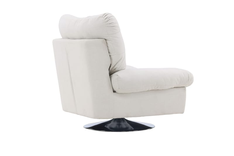 Florens Modern Oval Fåtölj i Tyg med Metallunderrede - Offwhite - Möbler - Fåtölj & stolar - Fåtölj