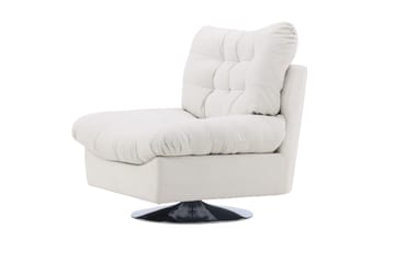 Florens Modern Oval Fåtölj i Tyg med Metallunderrede - Offwhite - Möbler - Fåtölj & stolar - Fåtölj