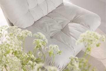 Florens Modern Oval Fåtölj i Tyg med Metallunderrede - Offwhite - Möbler - Fåtölj & stolar - Fåtölj