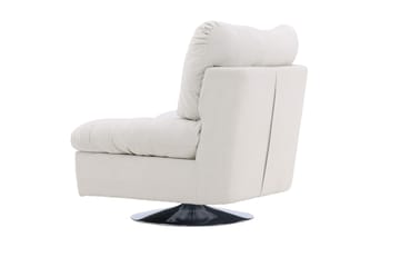 Florens Modern Oval Fåtölj i Tyg med Metallunderrede - Offwhite - Möbler - Fåtölj & stolar - Fåtölj