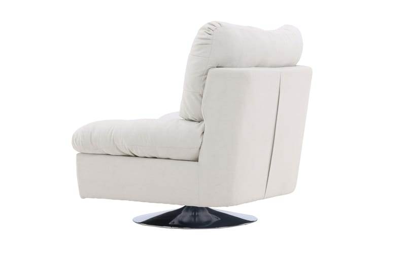 Florens Modern Oval Fåtölj i Tyg med Metallunderrede - Offwhite - Möbler - Fåtölj & stolar - Fåtölj