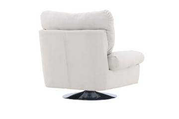Florens Modern Oval Fåtölj i Tyg med Metallunderrede - Offwhite - Möbler - Fåtölj & stolar - Fåtölj