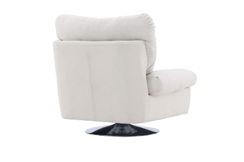 Florens Modern Oval Fåtölj i Tyg med Metallunderrede - Offwhite - Möbler - Fåtölj & stolar - Fåtölj