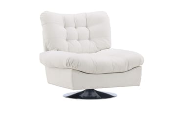 Florens Modern Oval Fåtölj i Tyg med Metallunderrede - Offwhite - Möbler - Fåtölj & stolar - Fåtölj