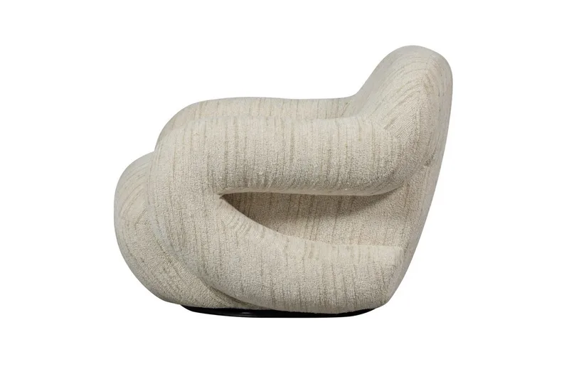 Folke Modern Rund Boucle Fåtölj i Tyg - Gräddvit - Möbler - Fåtölj & stolar - Fåtölj
