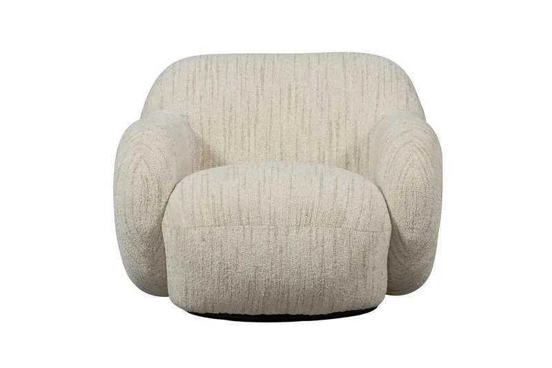 Folke Modern Rund Boucle Fåtölj i Tyg - Gräddvit - Möbler - Fåtölj & stolar - Fåtölj