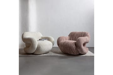 Folke Modern Rund Boucle Fåtölj i Tyg - Gräddvit - Möbler - Fåtölj & stolar - Fåtölj