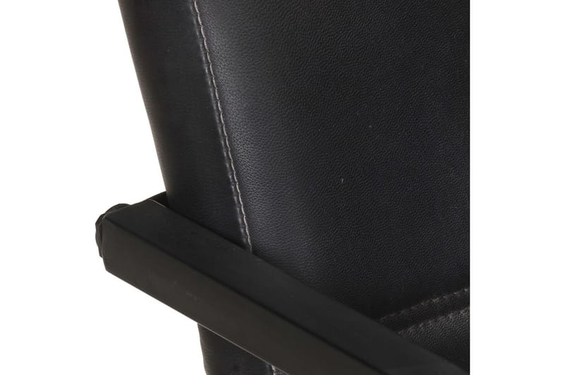 Fribärande matstolar 2 st svart äkta läder - Svart - Matstol & köksstol - Karmstol