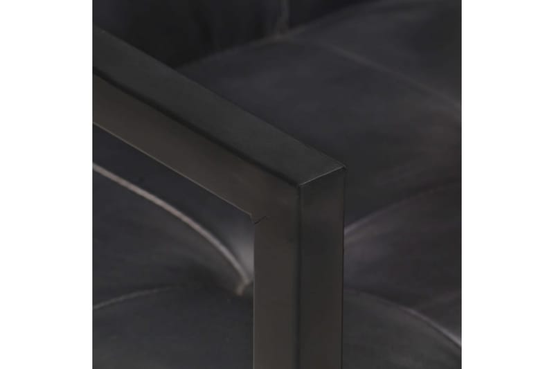 Fribärande matstolar 2 st svart äkta läder - Svart - Matstol & köksstol