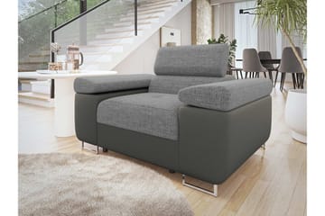 Gabina Modern Fåtölj i Tyg med Konstläderunderrede - Beige|Grå - Möbler - Fåtölj & stolar - Fåtölj