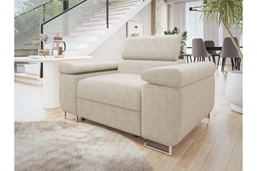 Gabina Modern Fåtölj i Tyg med Metallben - Beige - Möbler - Fåtölj & stolar - Fåtölj