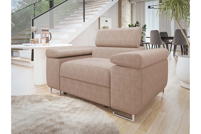 Gabina Modern Fåtölj i Tyg med Metallben - Rosa - Möbler - Fåtölj & stolar - Fåtölj