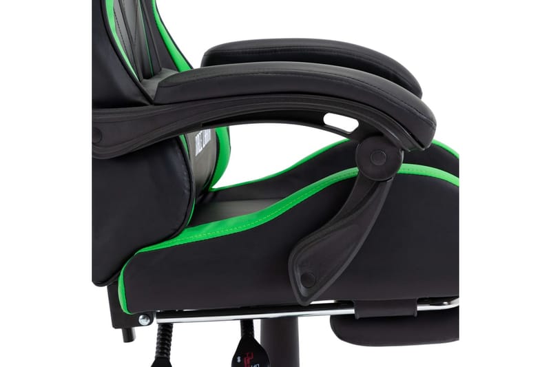Gamingstol med fotstöd grön och svart konstläder - Grön - Gamingstol