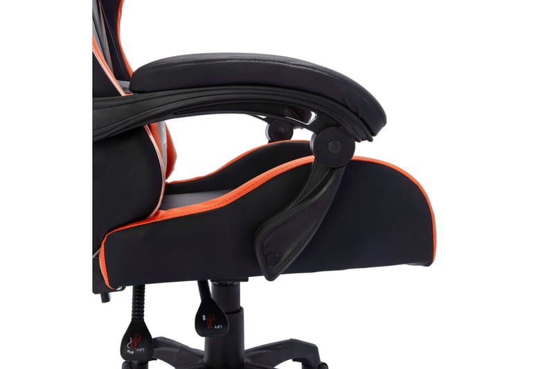 Gamingstol med RGB LED-lampor orange och svart konstläder - Flerfärgad - Gamingstol