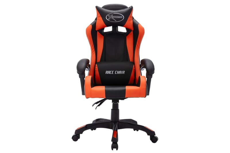 Gamingstol med RGB LED-lampor orange och svart konstläder - Flerfärgad - Gamingstol