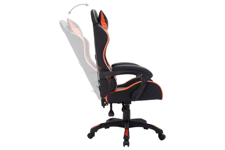 Gamingstol med RGB LED-lampor orange och svart konstläder - Flerfärgad - Gamingstol
