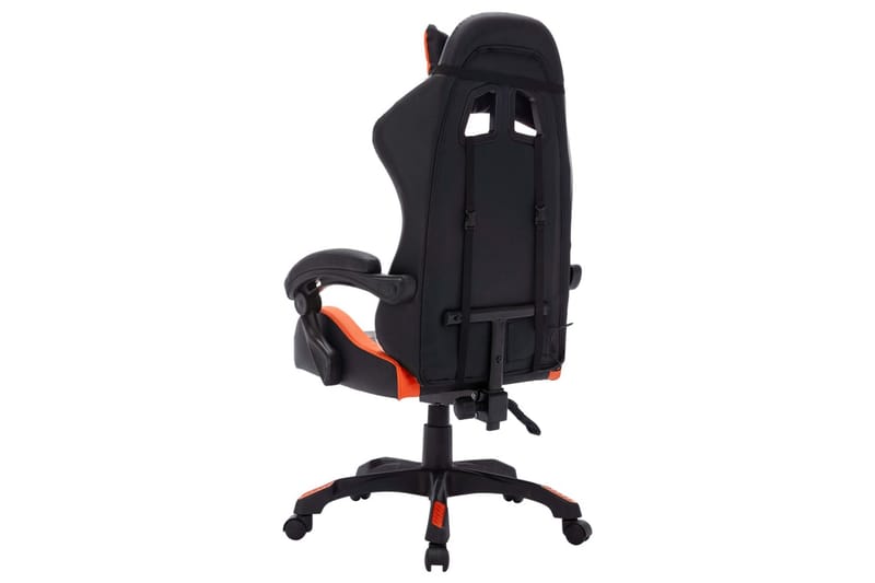 Gamingstol med RGB LED-lampor orange och svart konstläder - Flerfärgad - Gamingstol