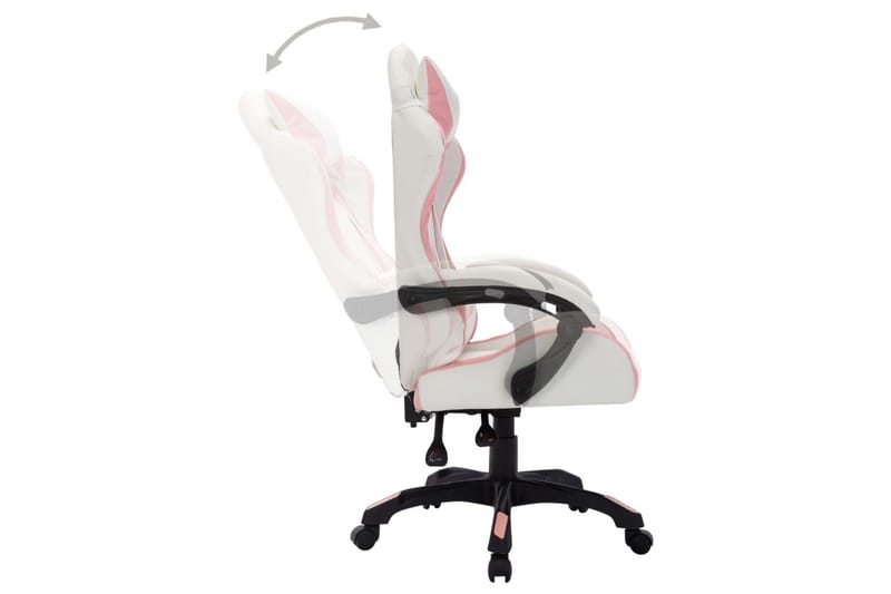 Gamingstol med RGB LED-lampor rosa och svart konstläder - Flerfärgad - Gamingstol