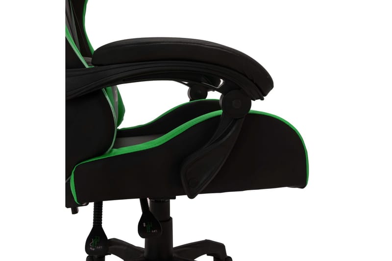 Gamingstol med RGB LED-lampor grön och svart konstläder - Flerfärgad - Gamingstol