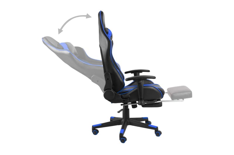 Snurrbar gamingstol med fotstöd blå PVC - Blå - Gamingstol