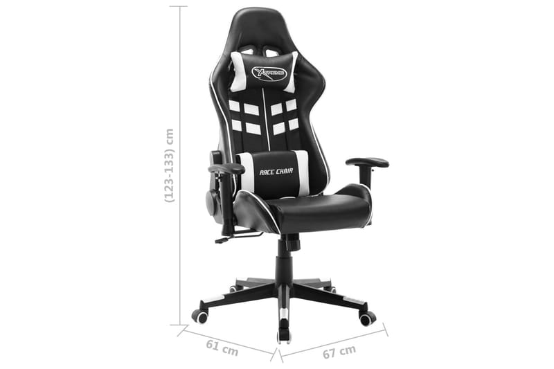 Gamingstol svart och vit konstläder - Flerfärgad - Gamingstol