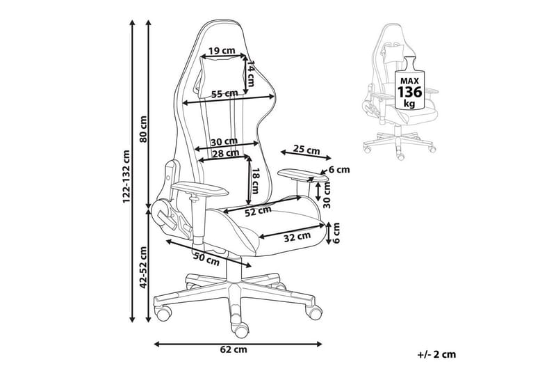 Gamingstol Warrior Svart - Svart - Möbler - Fåtölj & stolar - Gamingstol