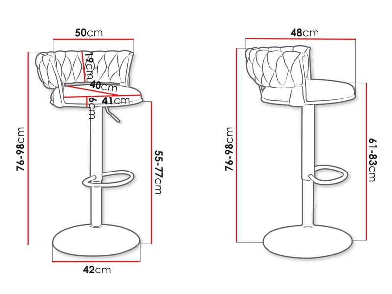 Garrick Barstol 76 cm 2-pack - Svart - Möbler - Fåtölj & stolar - Barstol & barpall