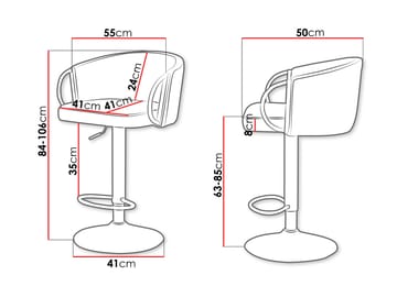Garrick Barstol 84 cm 2-pack - Grå - Möbler - Fåtölj & stolar - Barstol & barpall