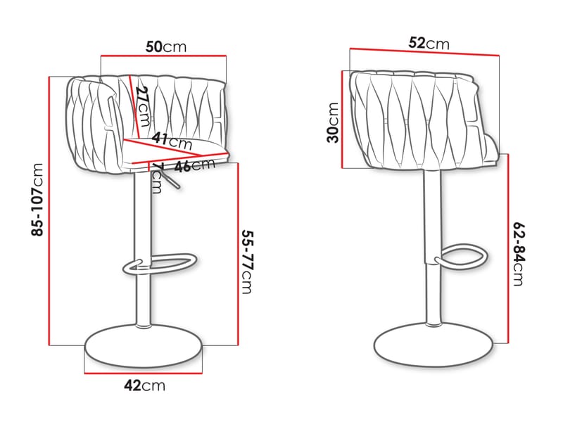 Garrick Barstol 85 cm 2-pack - Svart - Möbler - Fåtölj & stolar - Barstol & barpall