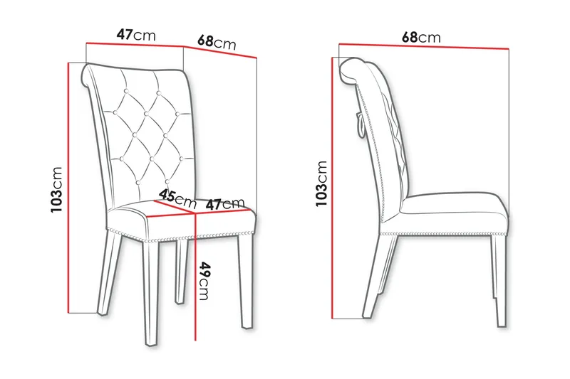 Garvin Matstol - Rosa/Svart - Möbler - Fåtölj & stolar - Matstol & köksstol