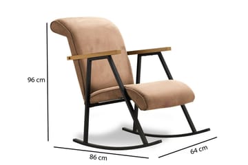 Glennon Modern Gungfåtölj i Tyg med Metallstativ - Brun - Möbler - Fåtölj & stolar - Fåtölj