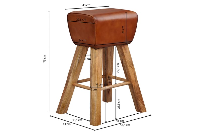 Gorv Barstol 75 cm - Brun - Möbler - Fåtölj & stolar - Barstol & barpall
