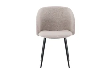 Greya Karmstol – Matstol med Armstöd i Boucle med Metallben - Beige/Svart - Möbler - Fåtölj & stolar - Karmstol