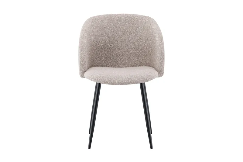 Greya Karmstol – Matstol med Armstöd i Boucle med Metallben - Beige/Svart - Möbler - Fåtölj & stolar - Karmstol