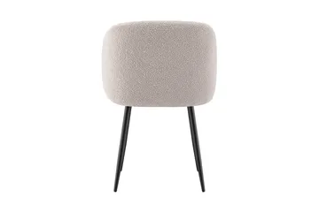 Greya Karmstol – Matstol med Armstöd i Boucle med Metallben - Beige/Svart - Möbler - Fåtölj & stolar - Karmstol