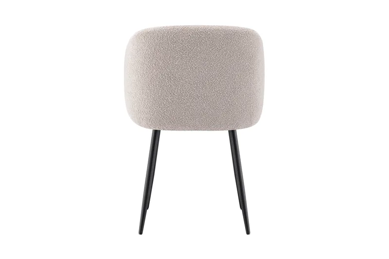 Greya Karmstol – Matstol med Armstöd i Boucle med Metallben - Beige/Svart - Möbler - Fåtölj & stolar - Karmstol