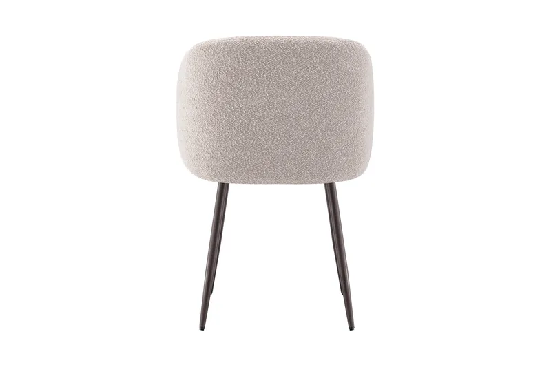 Greya Karmstol – Matstol med Armstöd i Boucle med Metallben - Beige/Valnöt - Möbler - Fåtölj & stolar - Karmstol