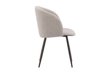 Greya Karmstol – Matstol med Armstöd i Boucle med Metallben - Beige/Valnöt - Möbler - Fåtölj & stolar - Karmstol
