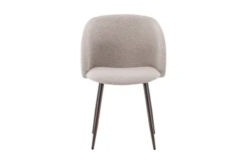 Greya Karmstol – Matstol med Armstöd i Boucle med Metallben - Beige/Valnöt - Möbler - Fåtölj & stolar - Karmstol
