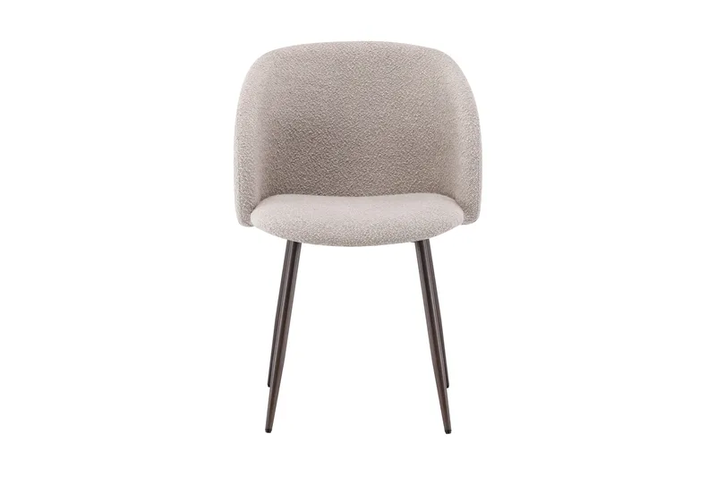 Greya Karmstol – Matstol med Armstöd i Boucle med Metallben - Beige/Valnöt - Möbler - Fåtölj & stolar - Karmstol