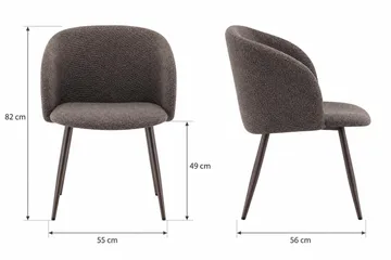 Greya Karmstol – Matstol med Armstöd i Boucle med Metallben - Brun/Valnöt - Möbler - Fåtölj & stolar - Karmstol