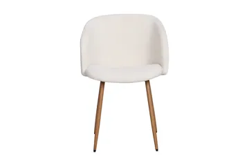 Greya Matstol med armstöd - Vit Bouclé / Metallben Brun - Möbler - Fåtölj & stolar - Karmstol