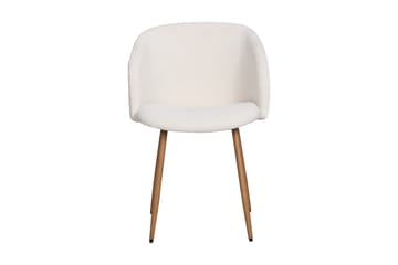 Greya Matstol med armstöd - Vit Bouclé / Metallben Brun - Möbler - Fåtölj & stolar - Karmstol