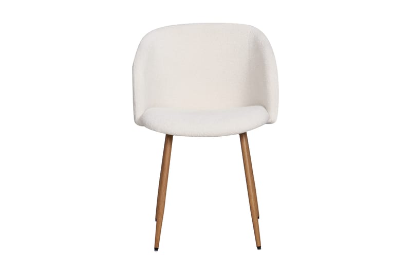 Greya Matstol med armstöd - Vit Bouclé / Metallben Brun - Möbler - Fåtölj & stolar - Karmstol