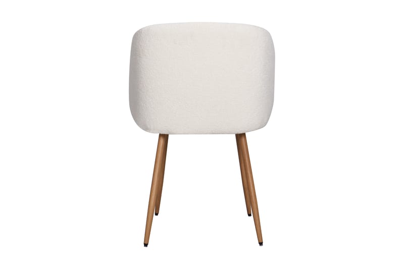 Greya Matstol med armstöd - Vit Bouclé / Metallben Brun - Möbler - Fåtölj & stolar - Karmstol