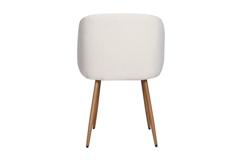 Greya Matstol med armstöd - Vit Bouclé / Metallben Brun - Möbler - Fåtölj & stolar - Karmstol