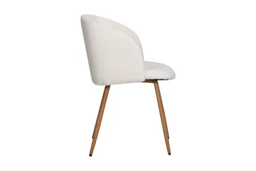 Greya Matstol med armstöd - Vit Bouclé / Metallben Brun - Möbler - Fåtölj & stolar - Karmstol