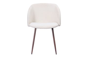 Greya Matstol med armstöd - Vit Bouclé / Metallben Valnöt - Möbler - Fåtölj & stolar - Karmstol